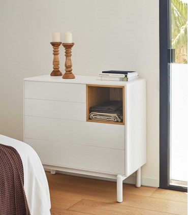 Cómoda de estilo nórdico CORVO Crema